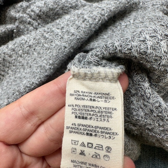 Free People Crazy On You Cropped Thermal Grey Small - Picture 7 of 8